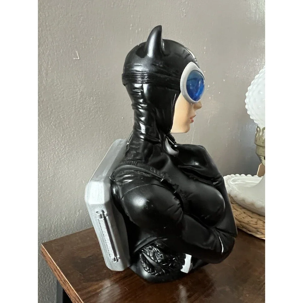 Catwoman DC Universe Bust Figurine Bank - Black Suit w/ Blue Goggles, Plastic